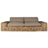 Gartensofa 2/3-Sitzer aus Rattan mit taupefarbenen Kissen